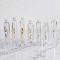Flacon vaporisateur de parfum de luxe personnalisé avec logo doré, 10 ml, en verre transparent, pour voyage, testeurs de parfum, emballage en gros