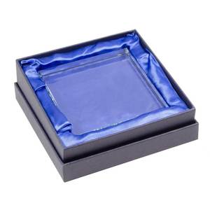 Prensapapeles Cuadrado de Vidrio Transparente de 120x120x19 mm, Accesorio de Escritorio para Oficina - Product Image 3