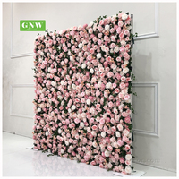 GNW — panneau de couleurs roses, toile de fond florale, mur pour décor de mariage