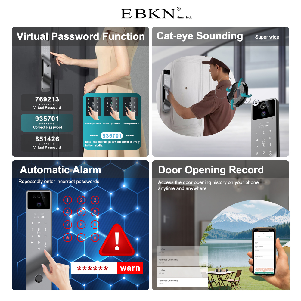 Weather Proof Waterproof Fingerprint WiFi Camera Keyless Electronic Outdoor Gate Smart Door Lock · image 7