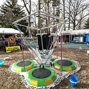 Trampoline à <span class=keywords><strong>bungee</strong></span> jumping au <span class=keywords><strong>prix</strong></span> d'usine avec corde en caoutchouc et polyester, taille 8x8x6m, équipement de sport de divertissement en plein air - Product Image 4