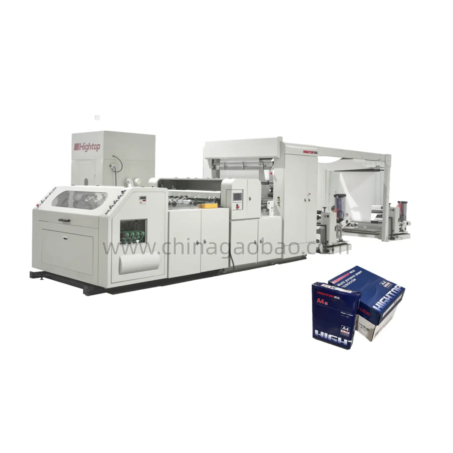 Máquina de fabricación de papel A4/A3 automática de HQJ-A4, embalaje de papel A4 automático, dos rollos de papel de copia de alimentación