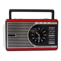 ELETREE Meier M-U4 Jam Tangan Kuarsa Analog, Nirkabel Portabel, Lampu Senter FM AM SW 4 Band Radio