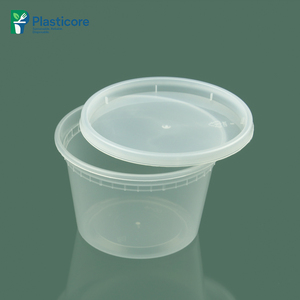 Hộp đựng thực phẩm nhựa PLASTICORE, cấp thực phẩm, trong suốt, dùng một lần, có nắp, dung tích 8oz, 12oz, 16oz, 24oz, 32oz - Product Image 4