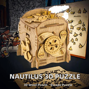 <span class=keywords><strong>IDventure</strong></span> <span class=keywords><strong>Cluebox</strong></span> Captains Nemo Vehículos Nautilus Escape Room Rompecabezas 3D de Madera para Adultos, Juego de Ingenio, Regalo de Cumpleaños para Hombres, Dinero - Product Image 2