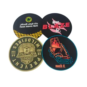 Promotional Cute Round Silicone Coaster For Drink Custom Logo 2D 3D Soft PVC Rubber Coaster Bar Beer Cup Mat