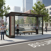 Aubaine innovante : Arrêt de bus avec panneau d'affichage de l'itinéraire et écran publicitaire intégrés aux cadres