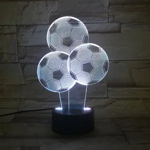 2024 EUFA Euro veilleuses Football 3D Illusion lampes pour ventilateurs 7 couleurs LED veilleuse décor à la maison