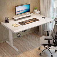 Organisateur de bureau d'ordinateur en verre blanc moderne support à double faisceau cadre de levage hauteur réglable mobilier métallique de bureau à domicile