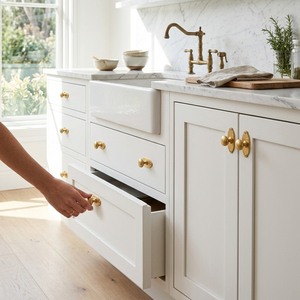 Brushed Gold Zinc Alloy Cabinet <strong>Knobs</strong> with Backplate, Single Hole Drawer Pull Handles for Kitchen <strong>Bedroom</strong> Furniture Hardware - Product Image 3