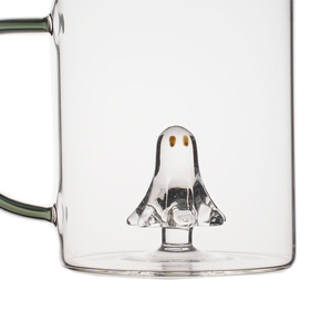 Taza de Vidrio de Borosilicato Hecha a Mano con Diseño Divertido de Fantasma Incorporado, Taza de Agua de Vidrio para Regalos Navideños - Product Image 2