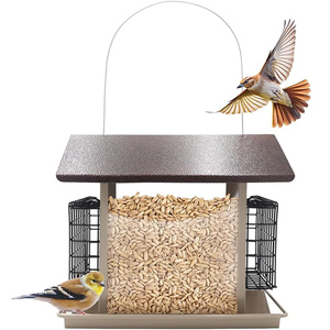 JH-Mech Custom <strong>Bird</strong> <strong>Feeders</strong> No Mess Large Seed Storage Capacity Dual <strong>Suet</strong> Cake Wire Holders Waterproof Roof <strong>Bird</strong> Food <strong>Feeder</strong> - Product Image 1