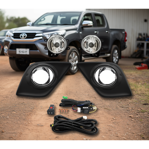 Nouveau kit de feux antibrouillard LED pour Hilux Revo 2015-2017, boîtier noir, faisceau de câblage, interrupteur, système d'éclairage amélioré 12V P0449 - Product Image 1