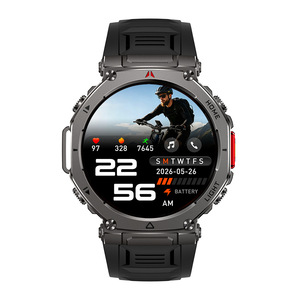 Montre connectée HT52 pour appels, étanche IP68, lampe de poche, réponse aux appels, surveillance de <span class=keywords><strong>la</strong></span> santé, sports, 1000 mAh, montre connectée d'extérieur - Product Image 1