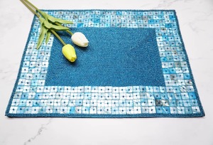 Mantel Individual Rectangular con cuentas de concha de lujo de gran oferta para mesa de comedor de boda y decoración de vacaciones en casa - Product Image 5