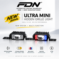 Mini projecteur LED dissimulé pour grille, 15W, lumière d'avertissement stroboscopique, 9-36V, étanche IP67, feu auxiliaire de conduite