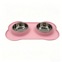Gamelle double pliable en silicone de qualité alimentaire pour animaux de compagnie – Dispositif portable pour l'alimentation et l'hydratation des chats et chiens – Gamelles pliables pour animaux de compagnie