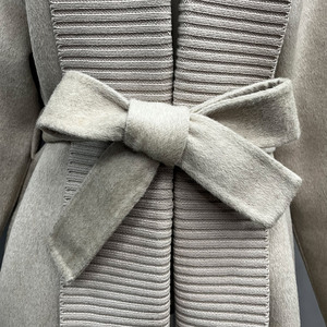<span class=keywords><strong>Manteau</strong></span> en cachemire côtelé pour <span class=keywords><strong>femme</strong></span>, fait main, double face, avec ceinture, collection automne-hiver - Product Image 3