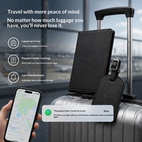 Ensemble de porte-passeport et d'étiquettes de bagages avec localisateur intelligent, coffret cadeau de voyage, traceur de positionnement global multifonctionnel pour iOS et Android
