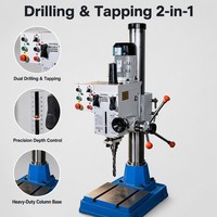 Machine de perçage et de taraudage 2-en-1 robuste avec contrôle de profondeur de précision et panneau de sécurité pour atelier industriel de travail des métaux
