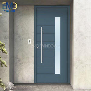 Portes d'entrée françaises modernes en alliage d'aluminium et verre avec isolation thermique pour villas - Product Image 6