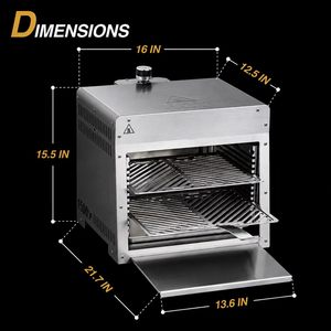 Griglia a Gas Portatile a Infrarossi con Griglia in Acciaio Inox da 16 Pollici, 1500°F, per Steakhouse, Campeggio, Barbecue all'Aperto e Domestico - Product Image 3