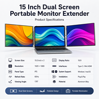 Extensor de Pantalla Triple para Laptop, Extensor de Pantalla Múltiple Portátil, Pantalla Extendida Dual para Laptop Windows macOS