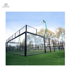Cancha de Pádel Móvil Desmontable con Placa Panorámica y Carpa Eléctrica, Cancha de Pádel Portátil Interior - Product Image 3