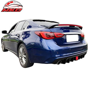 Protector de Parachoques Trasero para Infiniti Q50 2018-2024, Negro Brillante, Difusor de Luz de Freno LED, Accesorios para Automóviles de Polipropileno - Product Image 2