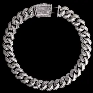 Beautiful and fashionable cuban link chain 925 sterling silver cuban link chain Factory price moissanite cuban