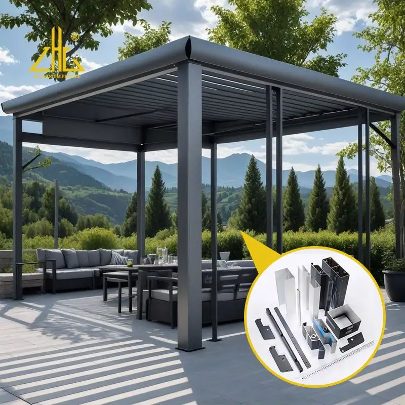 China Aluminum Profile Factory Trendy Pergola Aluminum Extrusions Contemporary Style for Modern Outdoor Spaces