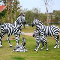 Nouvelles statues d'animaux grandeur nature en fibre de verre sur le thème du safari 2026 : zèbre, hippopotame, éléphant, gorille, chameau, ours polaire pour fêtes