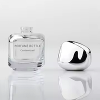Flacon de parfum en verre transparent de 30 ml avec logo personnalisé Eric, bouchon en pierre noire, flacon de parfum vide de luxe pour cosmétiques