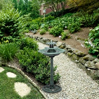 Fontaine à oiseaux moderne à 3 niveaux en métal pour l'extérieur, les jardins, les patios, les cours, les terrasses, pour canaris, pigeons, perroquets, cailles, perruches