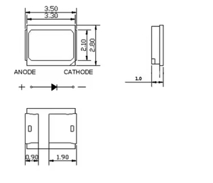 맞춤형 2835 <span class=keywords><strong>SMD</strong></span> LED 1000nm 1050nm 1100nm 0.2W IR 적외선 LED - Product Image 4