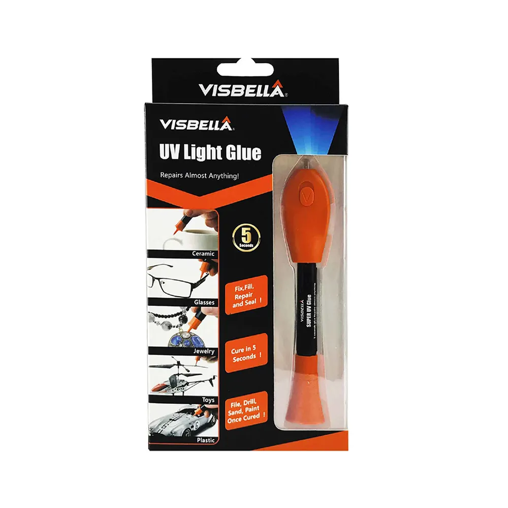 Visbella Quick Repair Super Liquid UV Light Glue With Plastic Welding Pen
