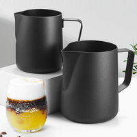 Pichet à lait en acier inoxydable avec revêtement PTFE, 350/600 ml, bec verseur en forme d'aigle, pour latte art, barista, expresso, mousse de lait, avec échelle laser