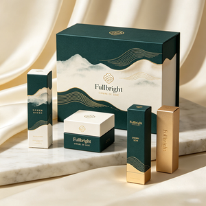 Custom Skincare <b>Set</b> <b>Box</b> with Matte Lamination and Gold Foil Stamping - Eco-Friendly Paper Packaging for Cosmetic Brands - Product Image 1