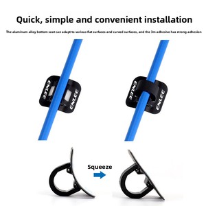 ENLEE T013 Aluminum Alloy Anodized Double-Sided Tape C-Type Buckle Bicycle <b>Frame</b> Cable Pass-Through Holder 20x20mm - Product Image 3