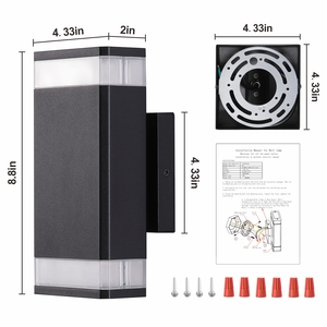 Đèn tường ngoài trời hình vuông đen tối giản bằng nhôm 10W chống nước IP65 chiếu sáng lên xuống, thích hợp cho sân vườn, không gian ngoài trời - Product Image 4