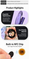 Magnet Kulkas Akrilik NFC Magnetik |   Ketuk Ponsel Anda untuk Memutar Musik Magnet AI Cerdas dengan Dukungan Kustomisasi