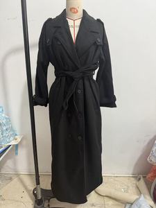 <span class=keywords><strong>Manteau</strong></span> long en <span class=keywords><strong>laine</strong></span> élégant pour femmes, <span class=keywords><strong>noir</strong></span>, avec ceinture, double boutonnage, orné de boutons, style hiver - Product Image 2