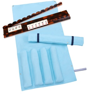 Bolsa Personalizada para Mahjong de 20 Pulgadas, Bolsa de Almacenamiento Impermeable de Nailon Enrollable y Plegable para Fichas y Empujadores de Mahjong (No Incluye Empujadores) - Product Image 1