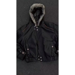 <span class=keywords><strong>Veste</strong></span> <span class=keywords><strong>en</strong></span> <span class=keywords><strong>cuir</strong></span> à crochets décontractée et confortable de style américain tendance avec logo personnalisé pour hommes - Product Image 2