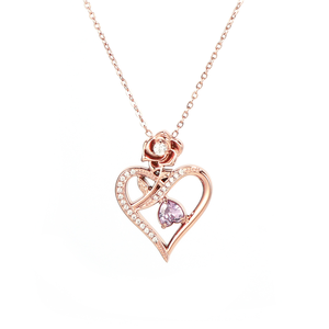 Collar Clásico de Corazón de Cristal, Chapado en Oro de 18K, Acero Inoxidable, Amuleto de Amor para Uso Diario, Sin Deslustre, Precio de Fábrica OEM - Product Image 1