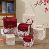 Boîte cadeau carrée en velours vintage Moshanghua Evergreenwrap, vide, pour mariage, événementiel, écologique, avec poignée