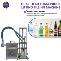 Machine de remplissage à double tête anti-mousse à commande PLC pour liquides, eau, bière artisanale, yaourt, bouteilles, à remplissage rapide et haute efficacité