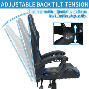 Bon marché, offre personnalisée, fauteuil <span class=keywords><strong>Scorpion</strong></span> Pro en cuir PU noir et bleu pour jeux PC et ordinateur de bureau Gamer - Product Image 3