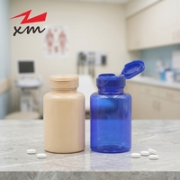 Vente en gros de flacons en plastique PET pour médicaments, vitamines et pilules, 100cc, 120cc, 150cc, avec bouchon à vis et impression sérigraphique