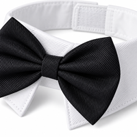 Nœud Papillon Classique Noir et Blanc Zheng Xin en Polyester pour Animaux de Compagnie (Petits Chiens et Chats) – Accessoire Décoratif pour Mariages et Fêtes